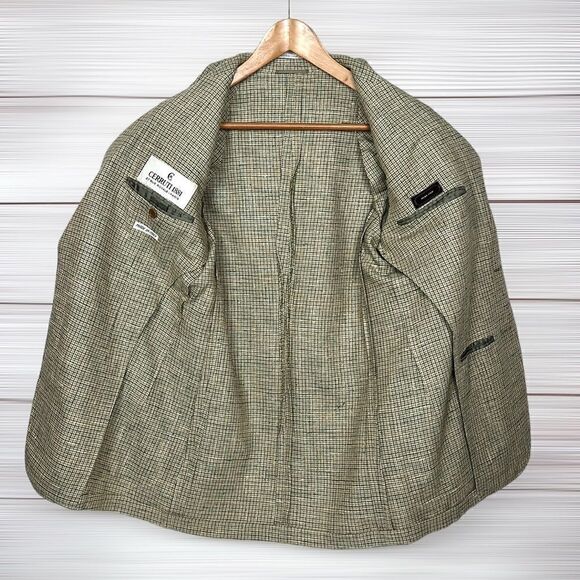 CERRUTI 1881 Lightweight Blazer Silk Taupe Single Breasted Fitted 34L vintage - Picture 9 of 16